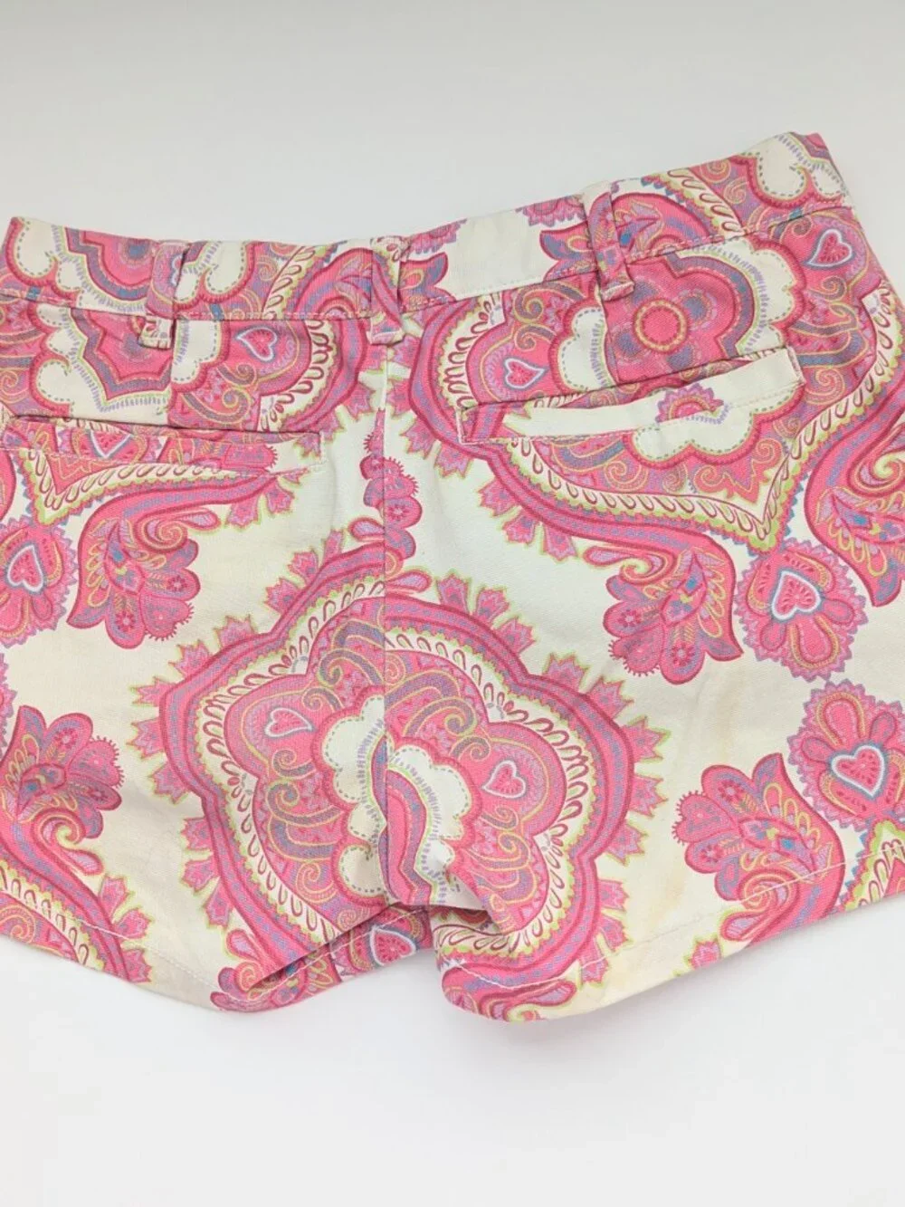 GAP Girls' (Size 12) Pink Paisley Print Shorts w/Adjustable Waist